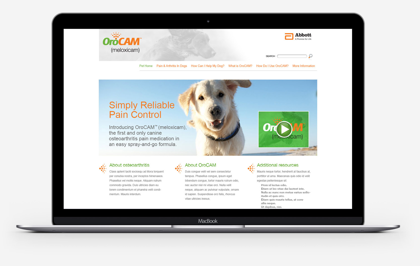Abbott OroCAM home page of their website