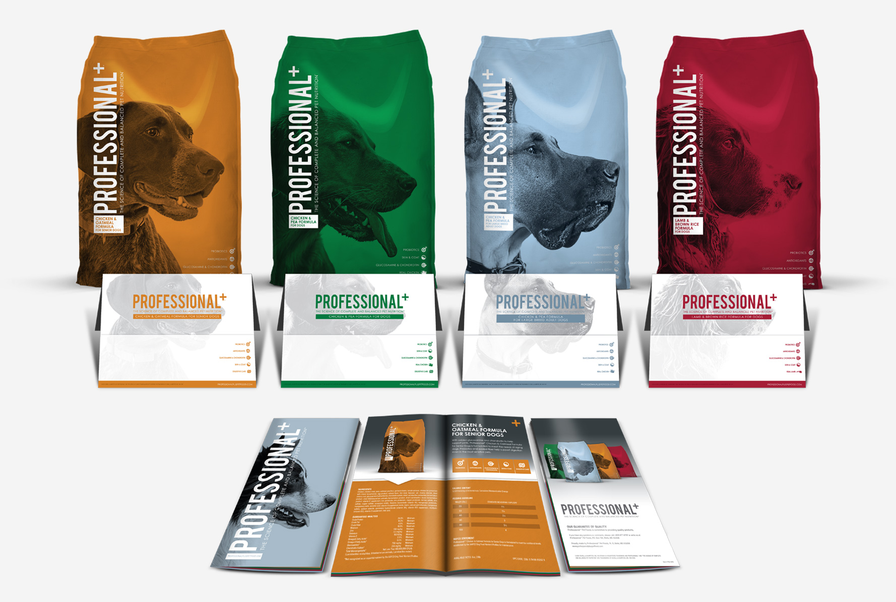 Professional+ Formula for dogs, new printed brochures for all formula for dogs