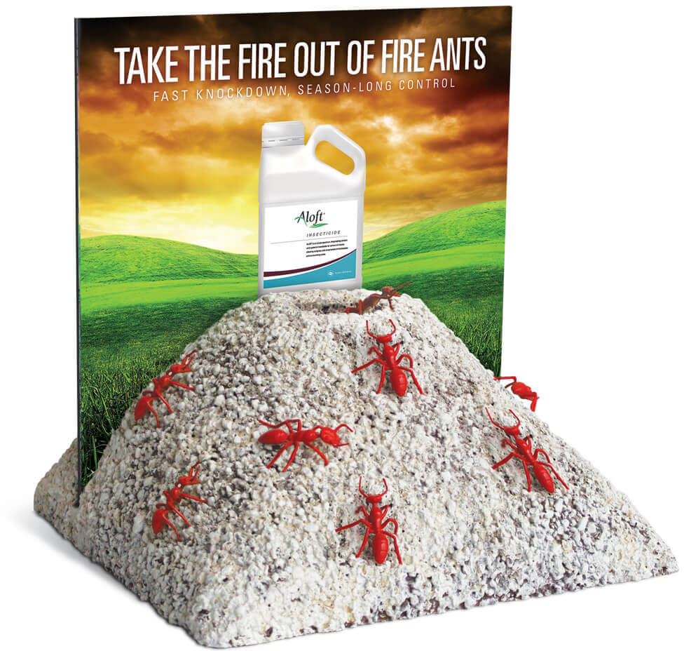 Arysta Lifescience Aloft printed brouchure in an ant hill for trade shows