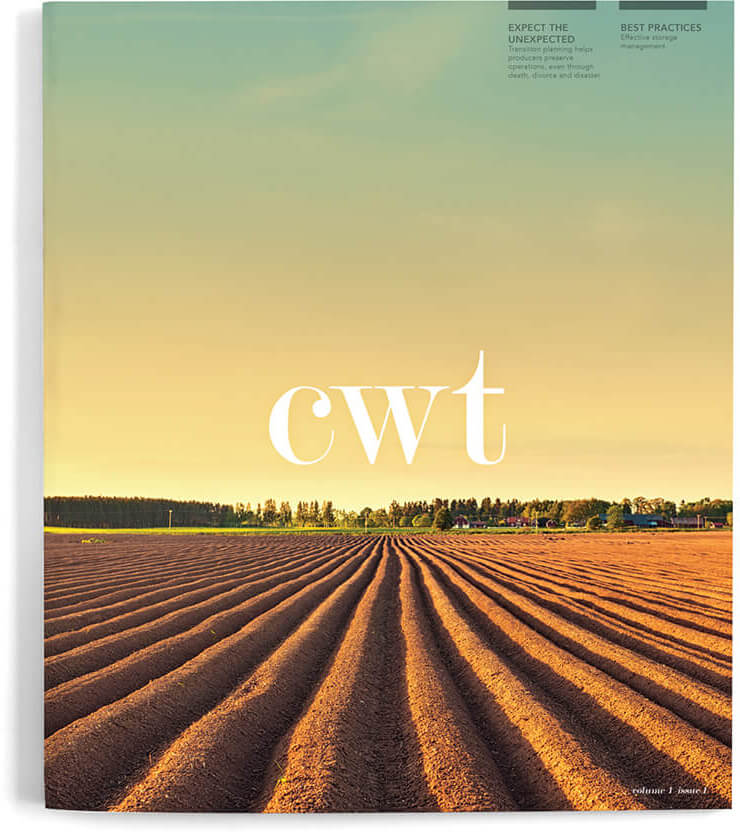CWT Magazine Issues, image of a plowed field.