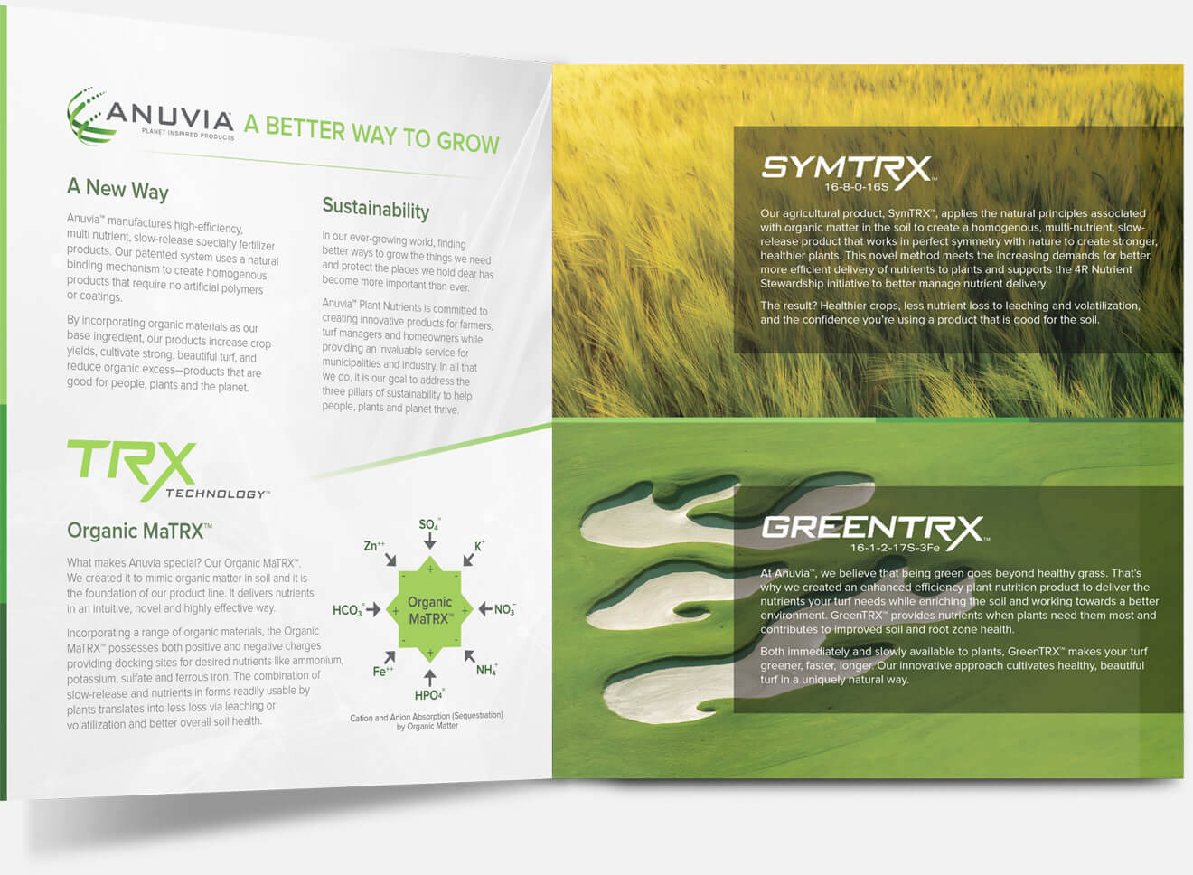 Anuvia Plant Inspired Products, full size printed brochure