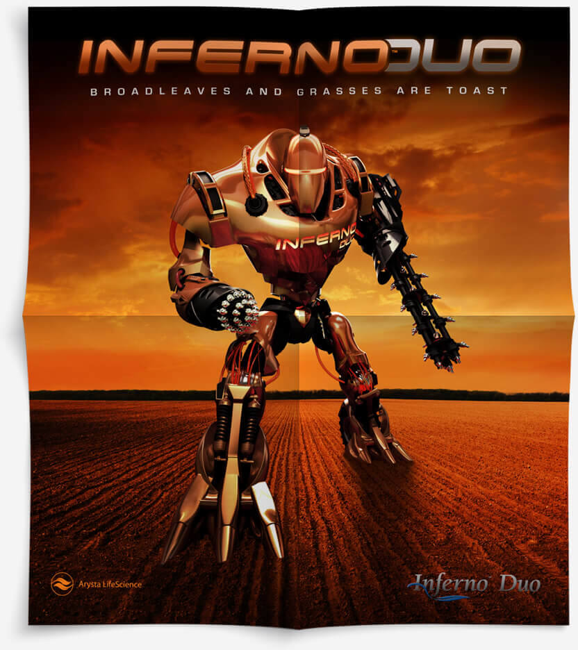 Arysta Lifescience Inferno Duo inside view of pull out poster